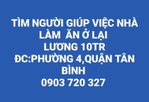 Tuyển 1 người giúp việc nhà dưới 50 tuồi Tuyển 1 người giúp việc nhà dưới 50 tuồi
